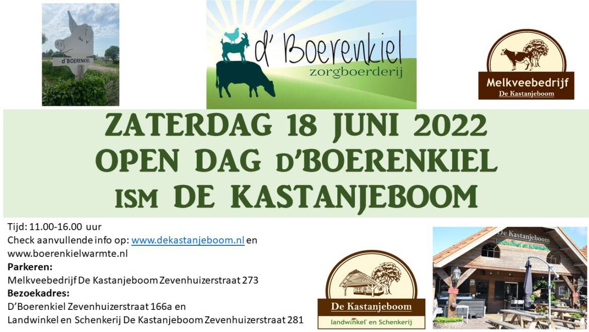 Open dag bij de buren Zorgboerderij d’Boerenkiel en bezoek onze Landwinkel!